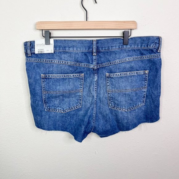 Topshop Maternity Women's Rosa High Waisted Mid Length Shorts Size 12 Denim Blue - Picture 2 of 10